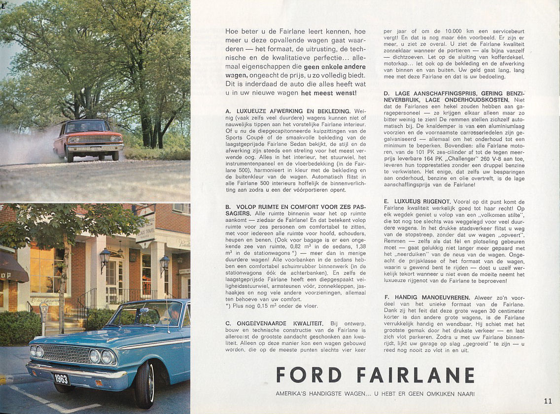 1963 Ford Fairlane Dutch Brochure Page 6